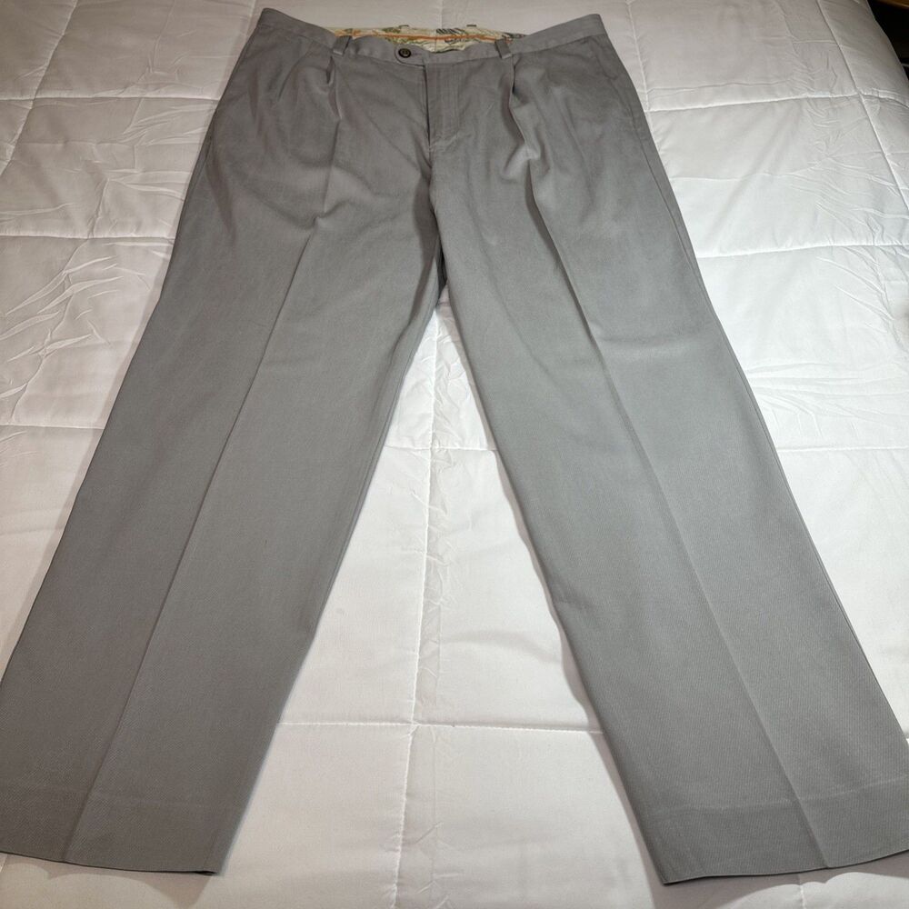 Tommy Bahama Men's 38x32 Beige Silk Cotton Blend Chino Khaki Pants